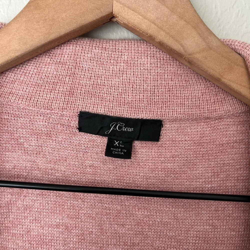 J. Crew Ella Long Cotton Wool Blend Cardigan Sweater Pink Blush Size XL